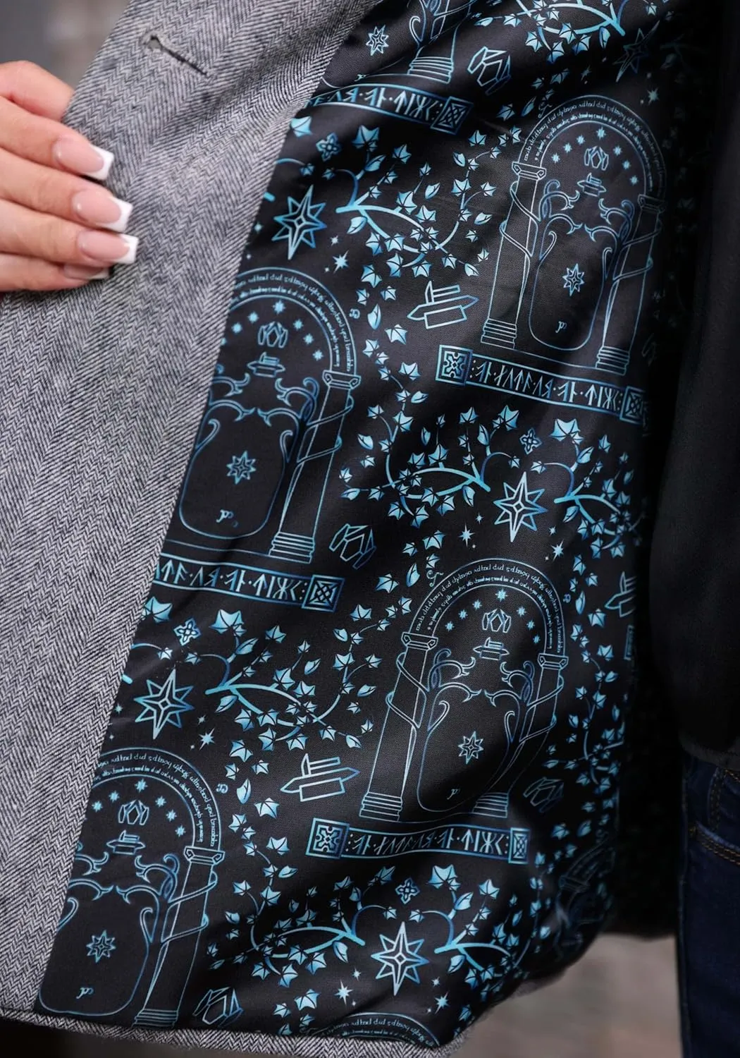 Lord of The Rings Adult Heather Grey LOTR Blazer for Women, Officially Licensed Tolkien-Inspired Women's Blazer