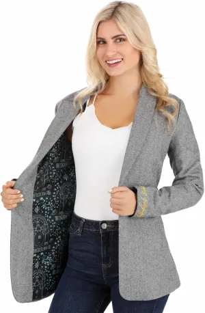 Lord of The Rings Adult Heather Grey LOTR Blazer for Women, Officially Licensed Tolkien-Inspired Women's Blazer