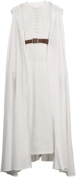 Lord Rings Gandalf Costume Gray White Robe Cloak Tunic Halloween Gandalf Costume With Hat