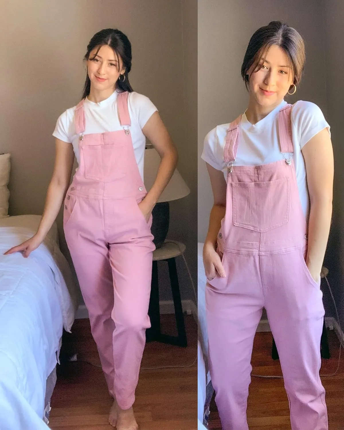 luvamia Women's Casual Stretch Adjustable Denim Bib Overalls Jeans Pants Jumpsuits