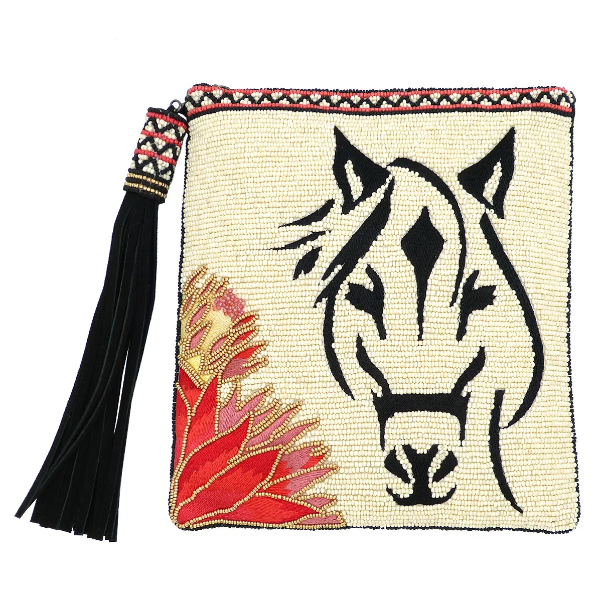 Mary Frances Hoofing It Beaded Horse Cross body Handbag Equine