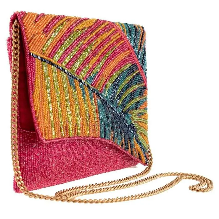 Mary Frances Hot Tropics Beaded Tropical Crossbody Clutch Handbag