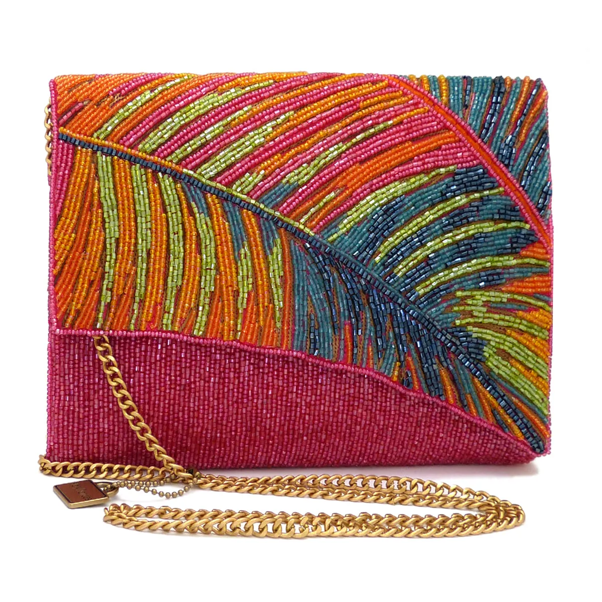 Mary Frances Hot Tropics Beaded Tropical Crossbody Clutch Handbag