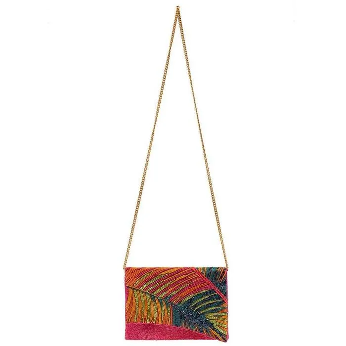 Mary Frances Hot Tropics Beaded Tropical Crossbody Clutch Handbag
