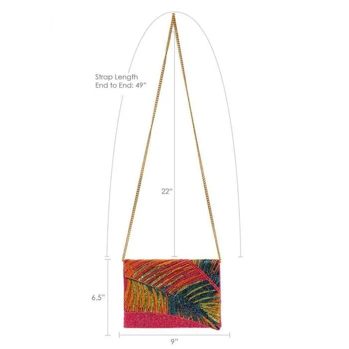 Mary Frances Hot Tropics Beaded Tropical Crossbody Clutch Handbag