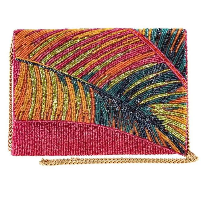 Mary Frances Hot Tropics Beaded Tropical Crossbody Clutch Handbag