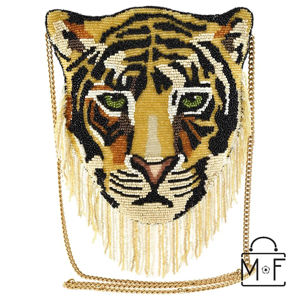 Mary Frances Rajah Disney Live Action Aladdin Beaded Crossbody Handbag Tiger
