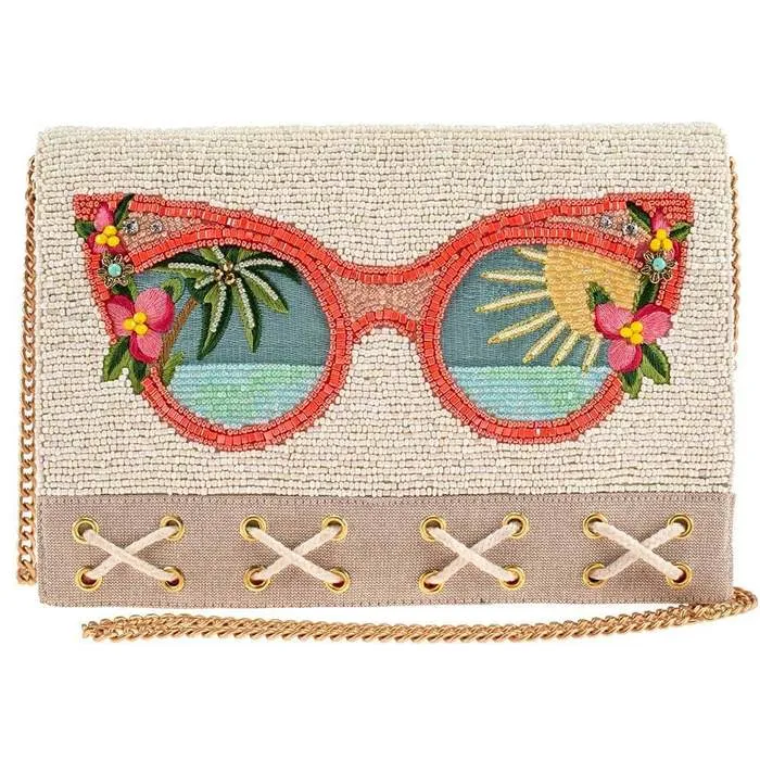 Mary Frances Summer Focus Beaded Sunglasses Crossbody Clutch Handbag