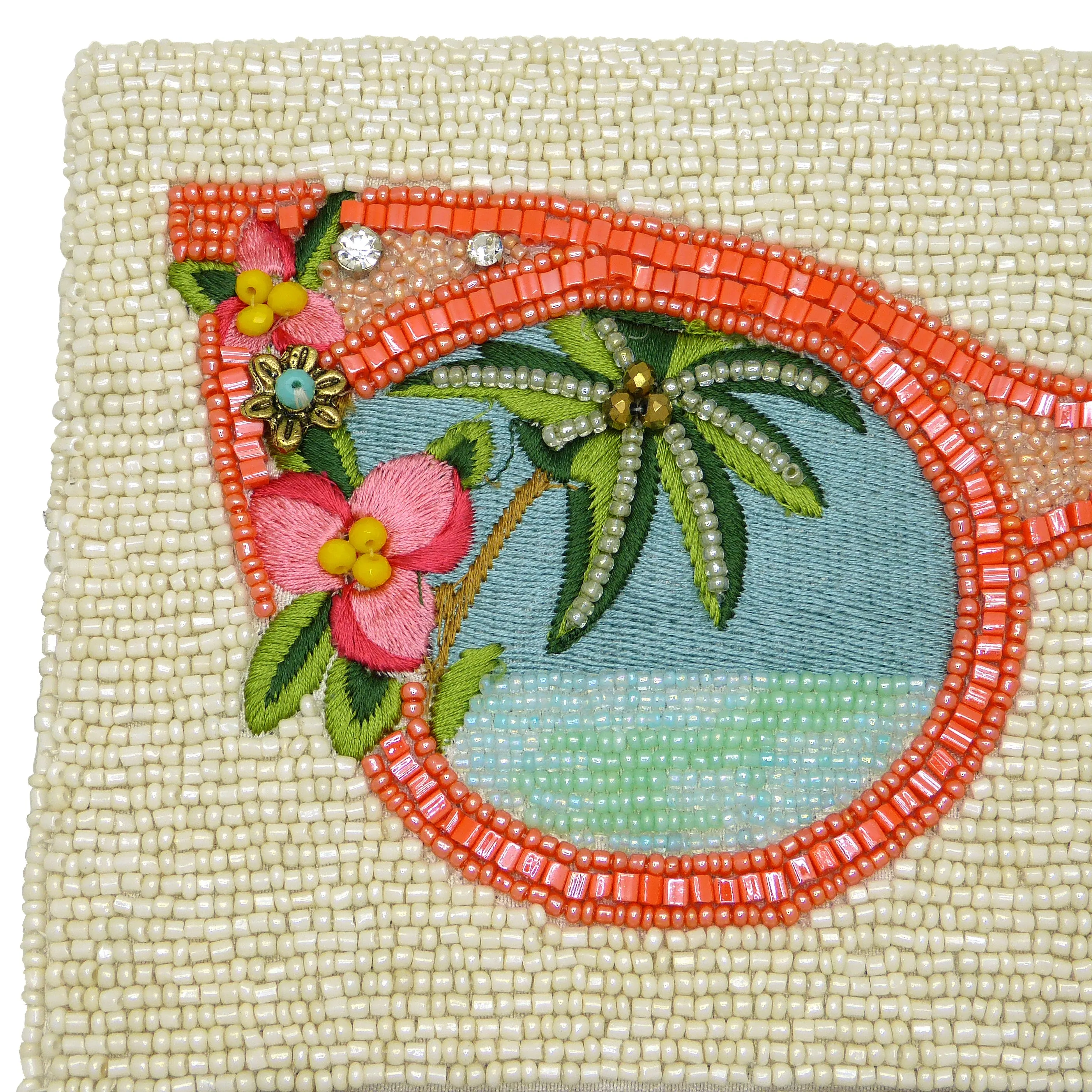 Mary Frances Summer Focus Beaded Sunglasses Crossbody Clutch Handbag
