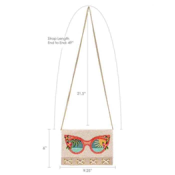 Mary Frances Summer Focus Beaded Sunglasses Crossbody Clutch Handbag