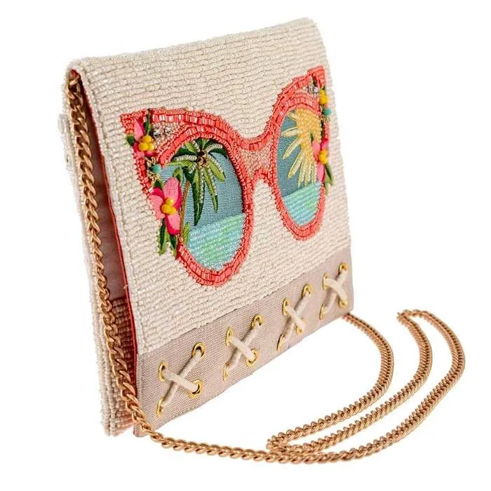 Mary Frances Summer Focus Beaded Sunglasses Crossbody Clutch Handbag