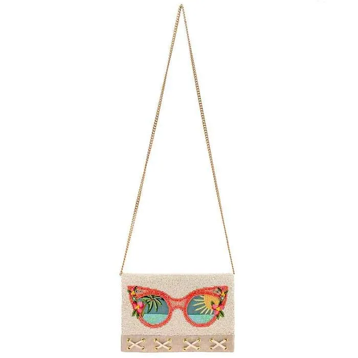 Mary Frances Summer Focus Beaded Sunglasses Crossbody Clutch Handbag