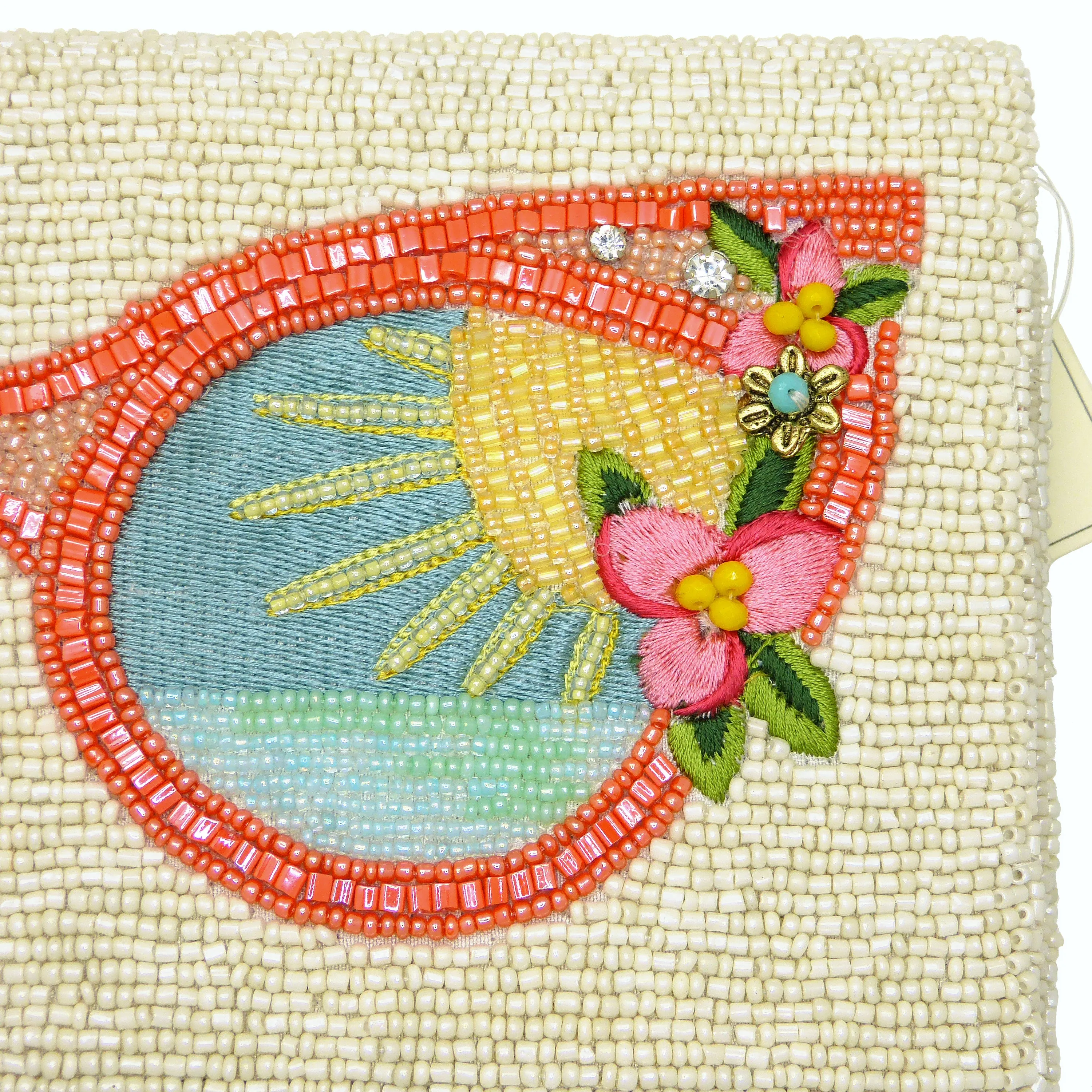 Mary Frances Summer Focus Beaded Sunglasses Crossbody Clutch Handbag