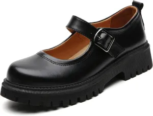 Mary Jane Shoes for Women Platform Mary Janes Pumps Round Toe Non-Slip Casual Shoes Comfortable Dress Shoes Cute School Shoes for Women