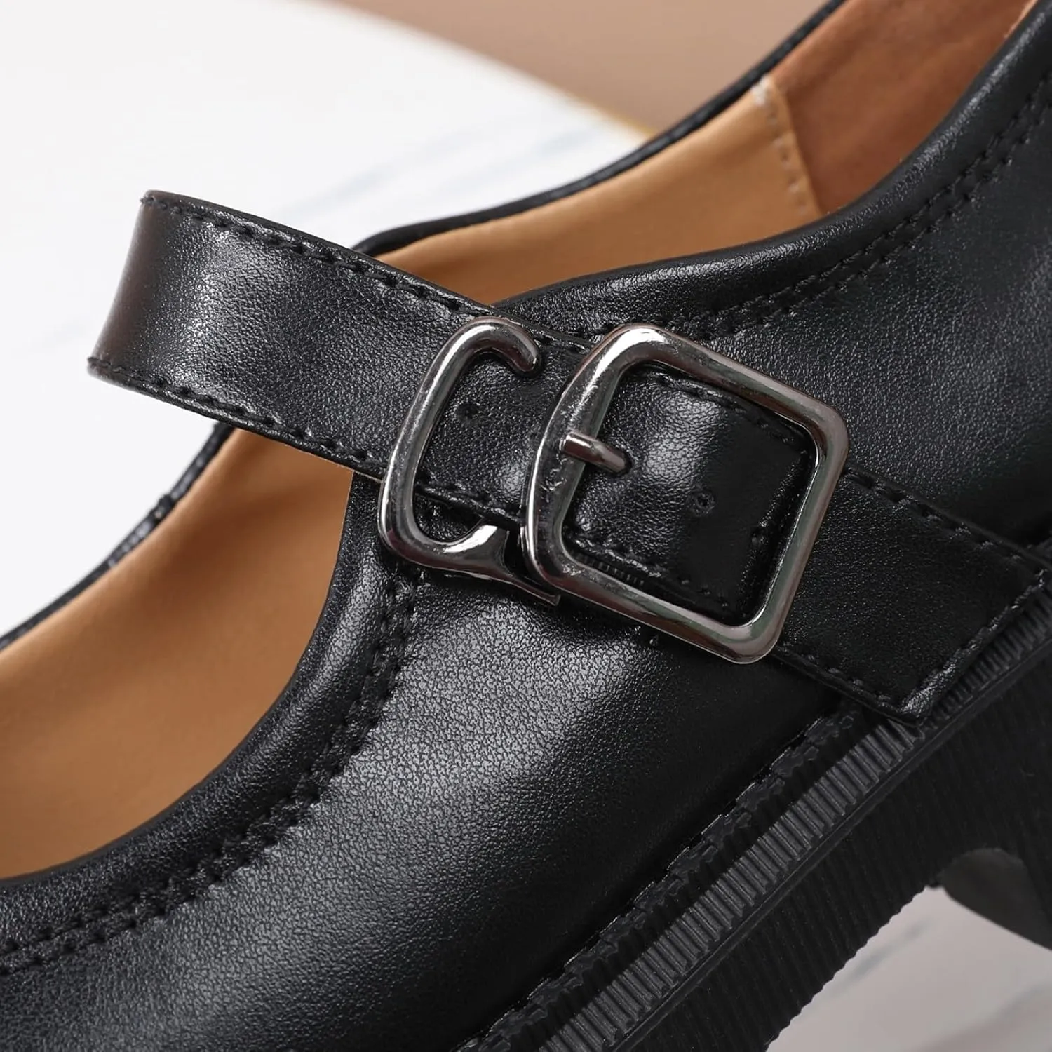 Mary Jane Shoes for Women Platform Mary Janes Pumps Round Toe Non-Slip Casual Shoes Comfortable Dress Shoes Cute School Shoes for Women