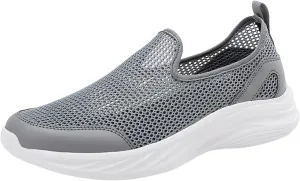 Memory Foam Versatile Shoes for Men Comfortable Breathable Slip On Sneaker Casual Soft Flat Soled Walking Shoes