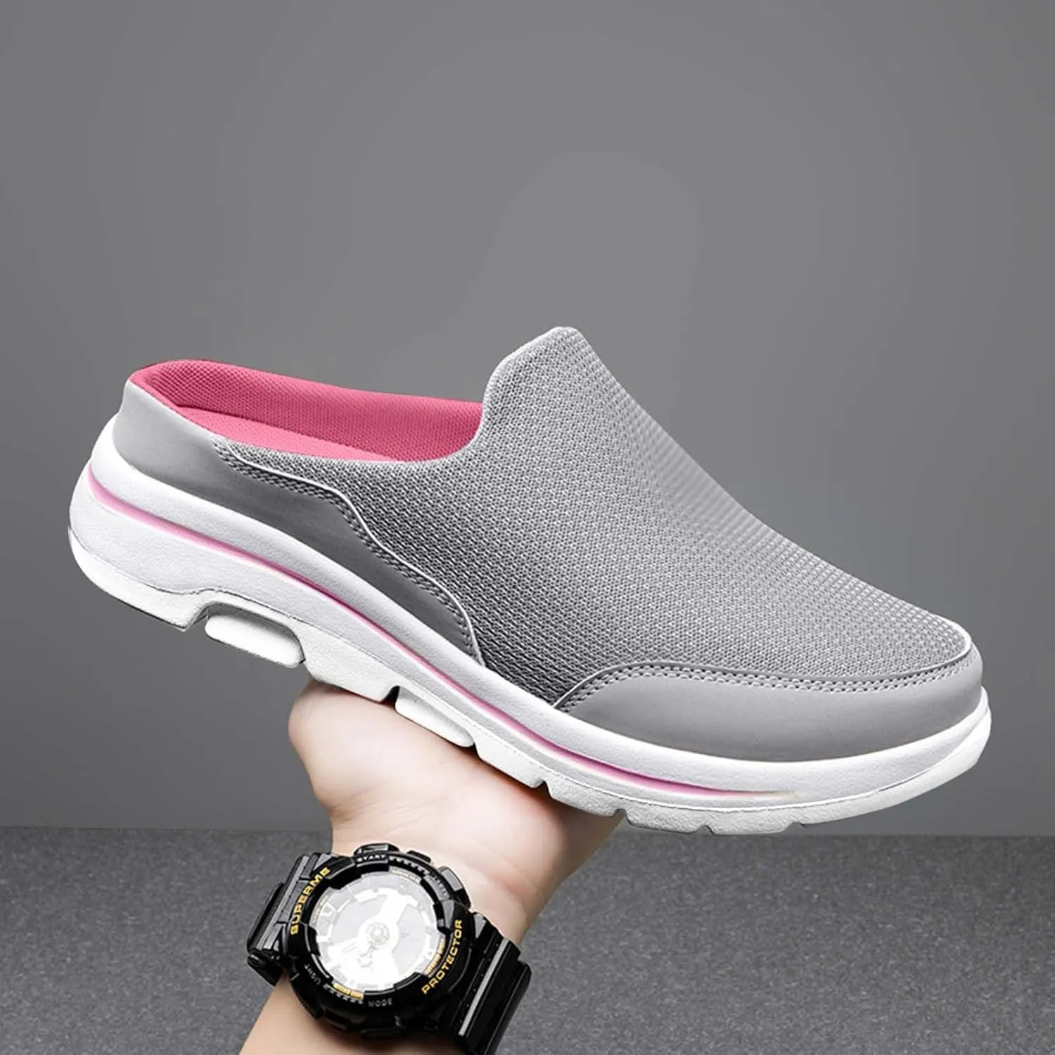 Men's Breathable Barefoot Shoes Soft Flat Soled Slip On Mesh Shoes Heelless Walking Shoes Business Walking Men