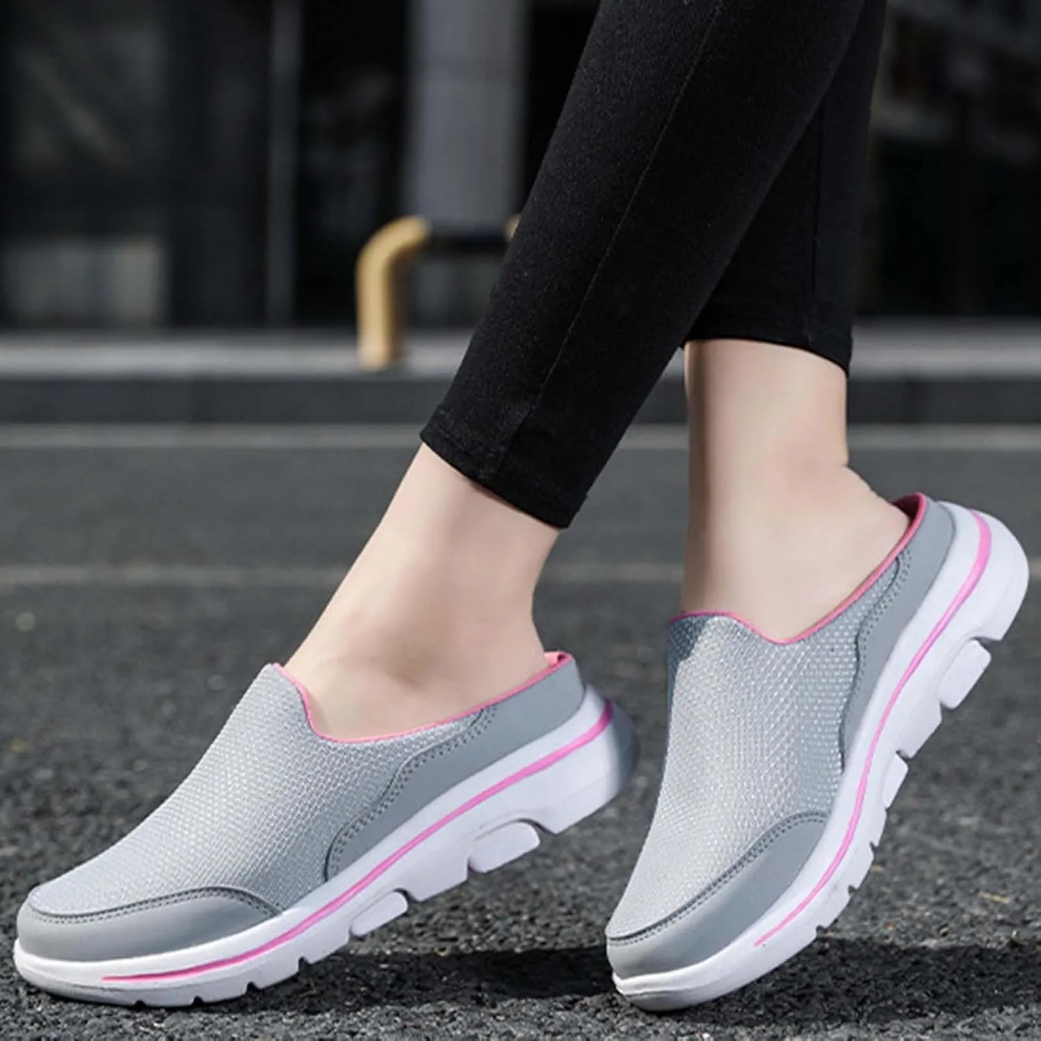 Men's Breathable Barefoot Shoes Soft Flat Soled Slip On Mesh Shoes Heelless Walking Shoes Business Walking Men