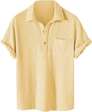 Mens Casual Button-Down Shirts, Short Sleeve Striped Dress Shirts with Button Down Tops