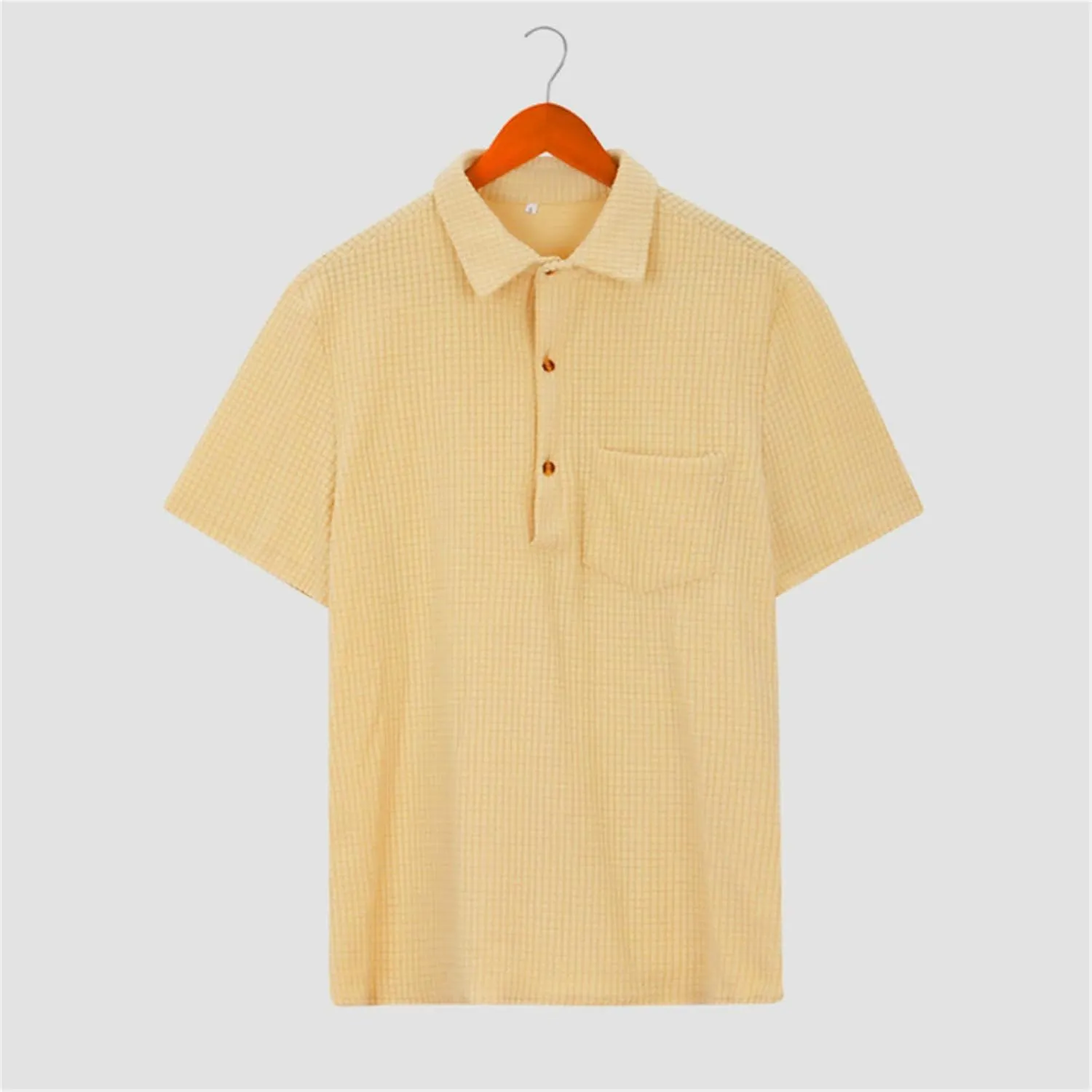 Mens Casual Button-Down Shirts, Short Sleeve Striped Dress Shirts with Button Down Tops