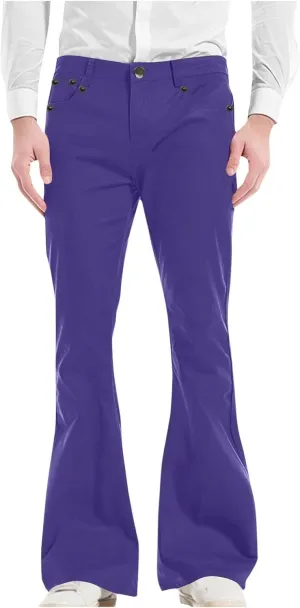Men's Flared Pants Vintage Streetwear Performance Pants Button Down Zipper Party Pants Baggy Relaxed Trousers