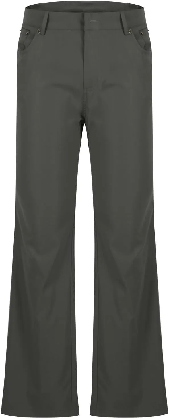Men's Flared Pants Vintage Streetwear Performance Pants Button Down Zipper Party Pants Baggy Relaxed Trousers