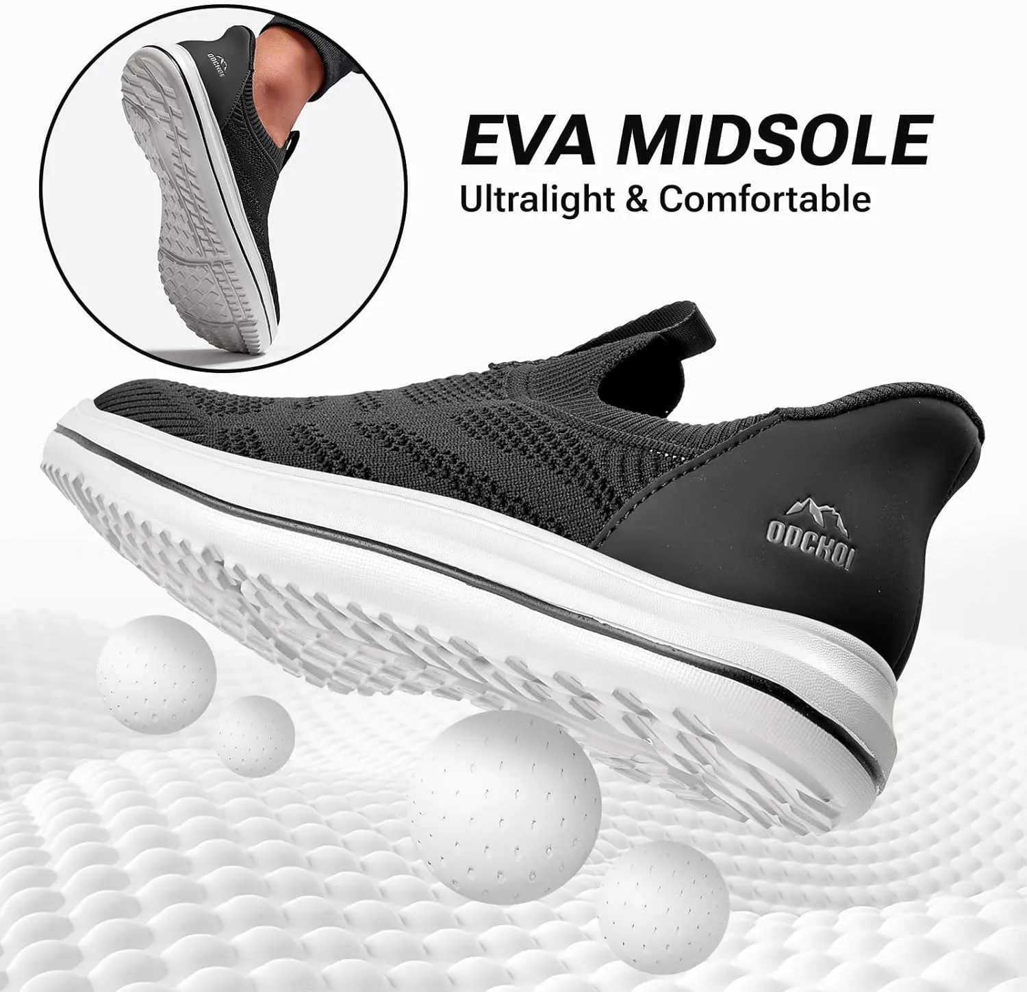 Mens Hands Free Slip On Walking Shoes Lightweight Athletic Non Slip Sneakers Comfortable Breathable Knit Slip in Casual Shoes