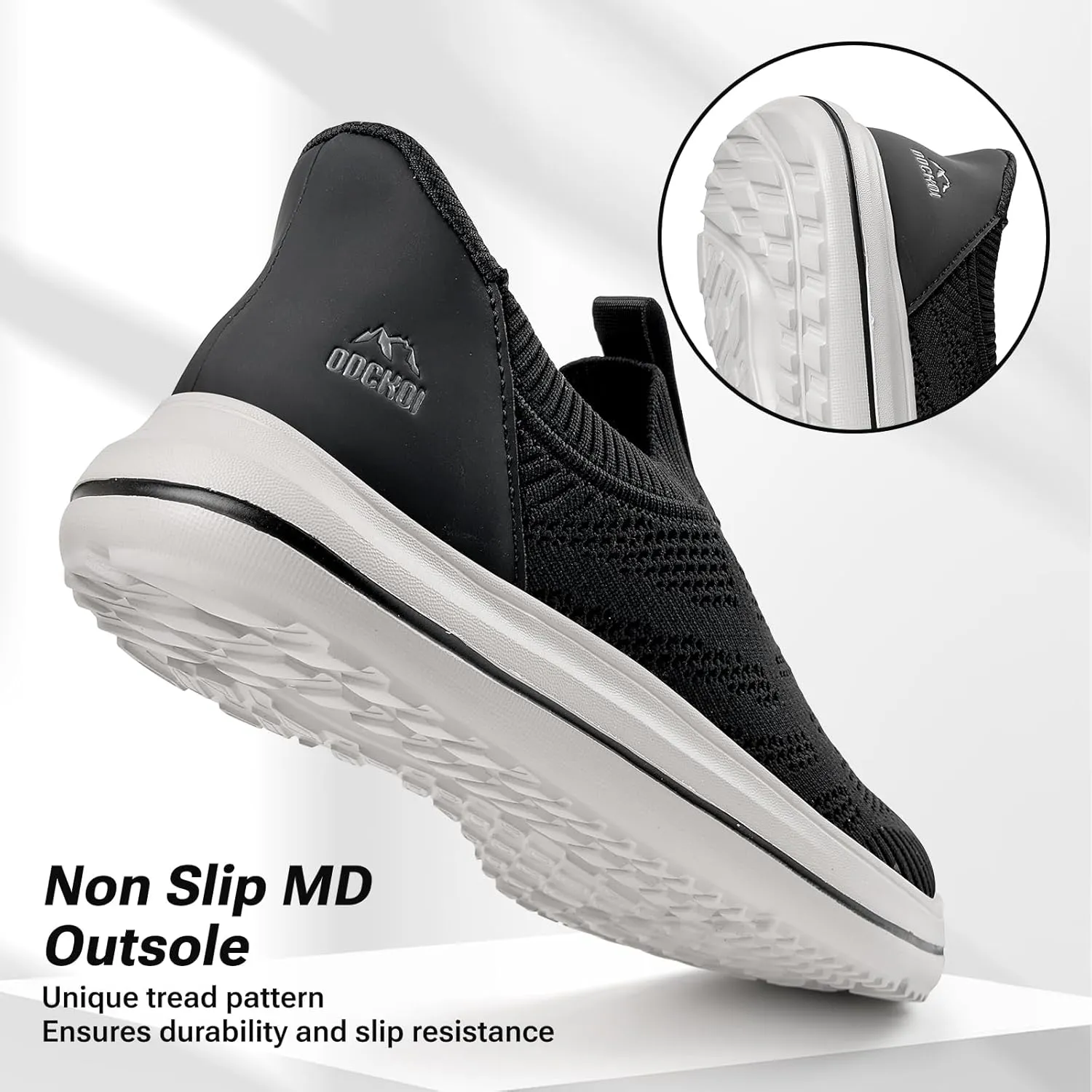 Mens Hands Free Slip On Walking Shoes Lightweight Athletic Non Slip Sneakers Comfortable Breathable Knit Slip in Casual Shoes