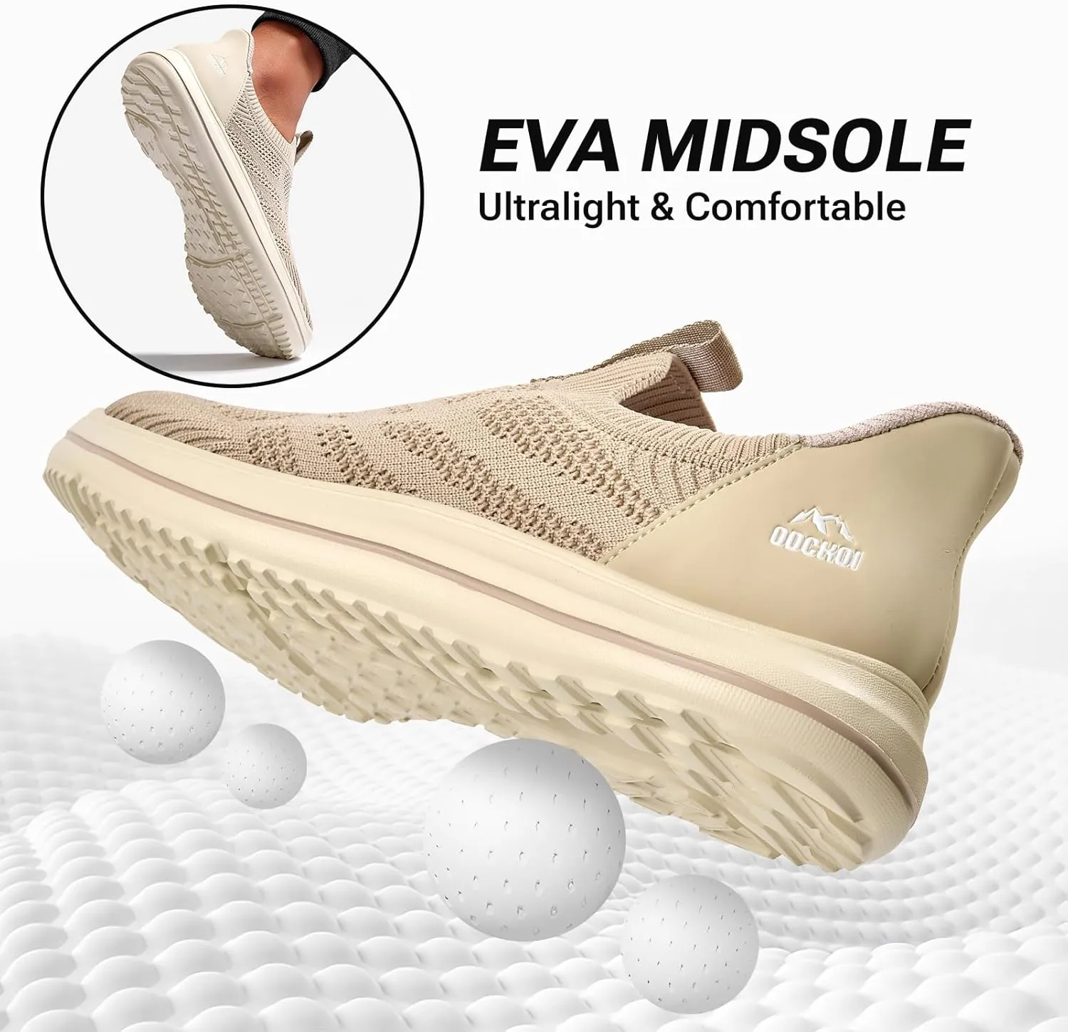 Mens Hands Free Slip On Walking Shoes Lightweight Athletic Non Slip Sneakers Comfortable Breathable Knit Slip in Casual Shoes