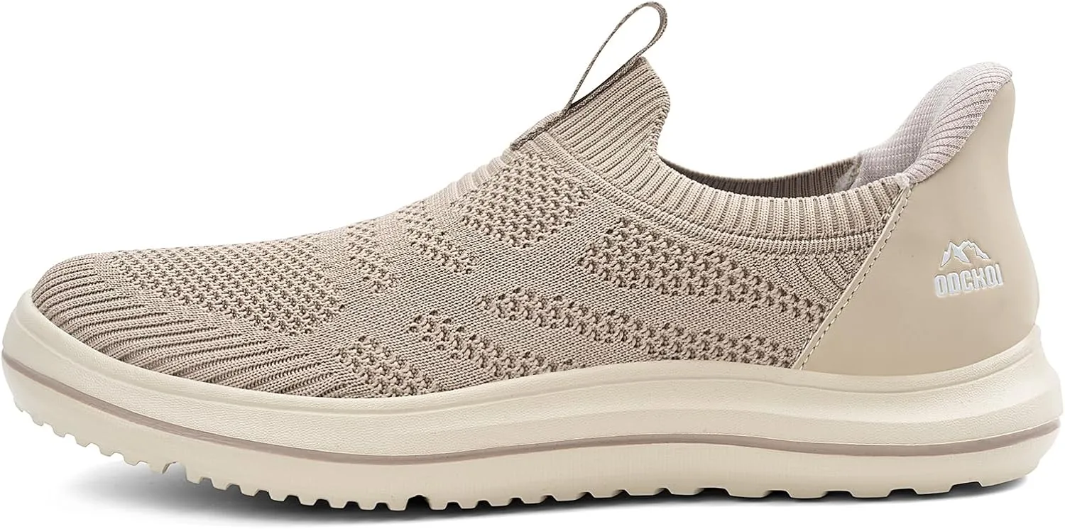 Mens Hands Free Slip On Walking Shoes Lightweight Athletic Non Slip Sneakers Comfortable Breathable Knit Slip in Casual Shoes