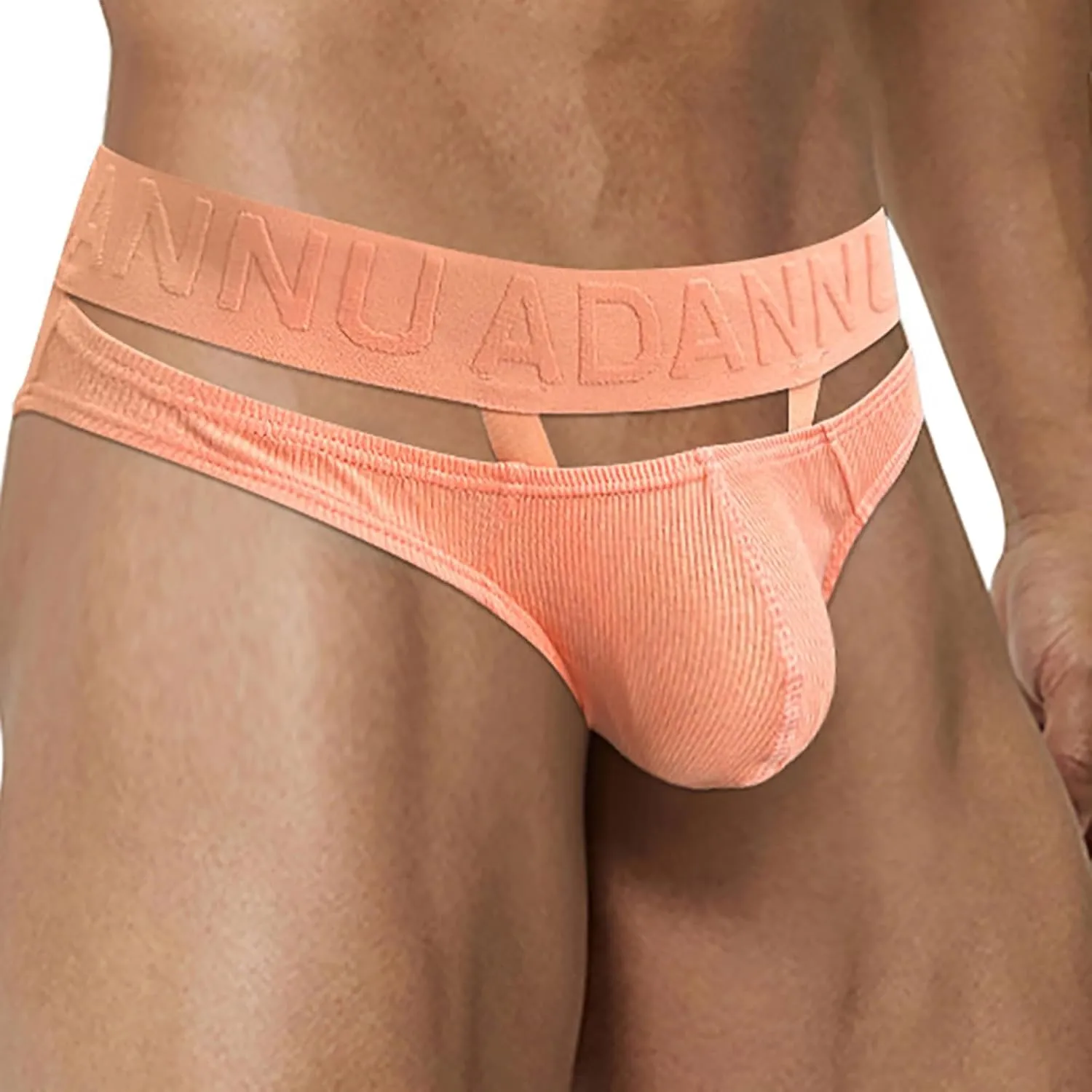 Men's Hollowed Out Rings Briefs Sports Low Waist Raised Hips Threaded Briefs. Mens Soft Underwear
