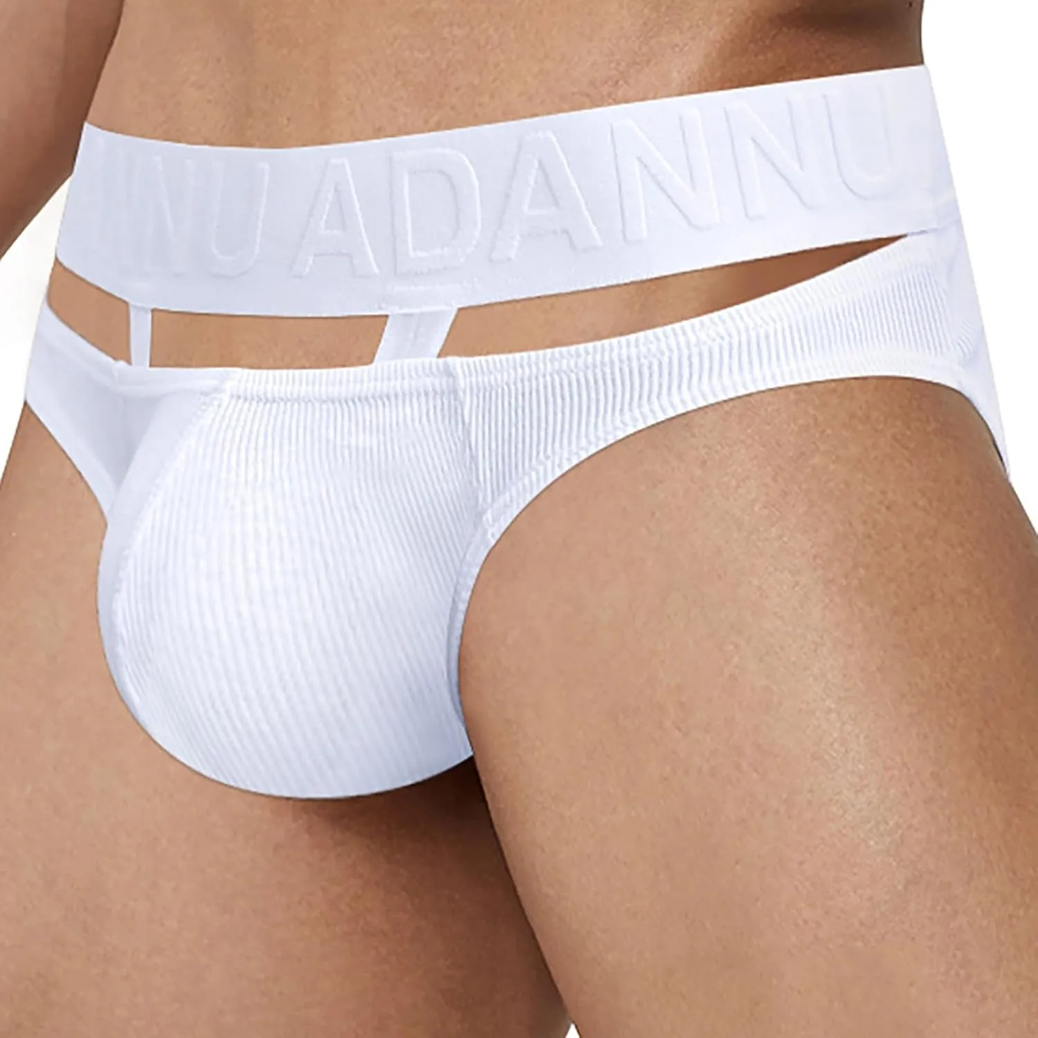 Men's Hollowed Out Rings Briefs Sports Low Waist Raised Hips Threaded Briefs. Mens Soft Underwear
