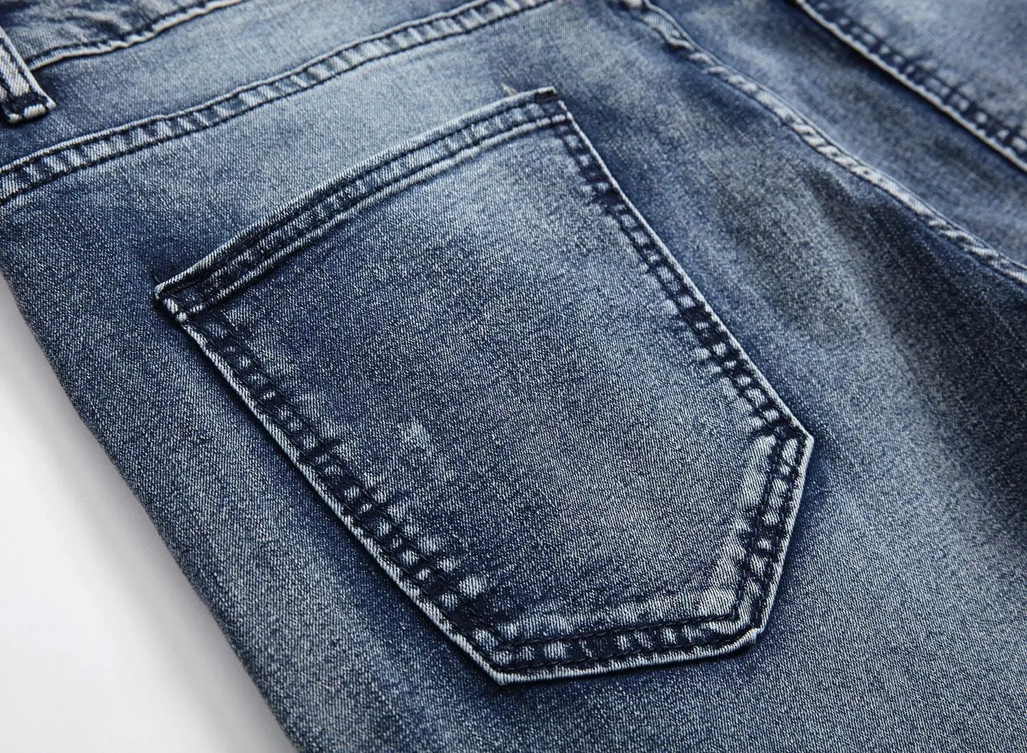 Men's Jeans Skinny Slim Fit Stretch Jeans for Men Denim Washed Pants
