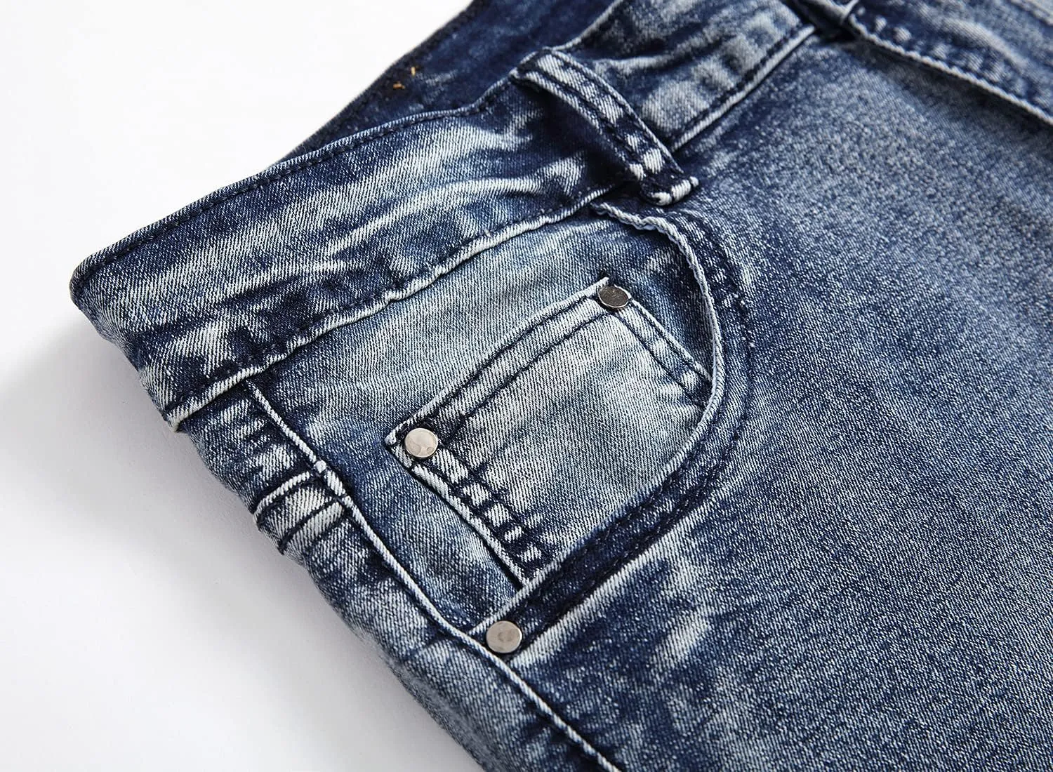 Men's Jeans Skinny Slim Fit Stretch Jeans for Men Denim Washed Pants
