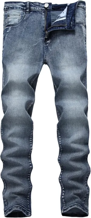Men's Jeans Skinny Slim Fit Stretch Jeans for Men Denim Washed Pants