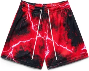 Mens Lightning Bolt Gym Shorts - Quick-Dry Breathable Athletic Shorts for Basketball,Running, Workouts Summer Streetwear