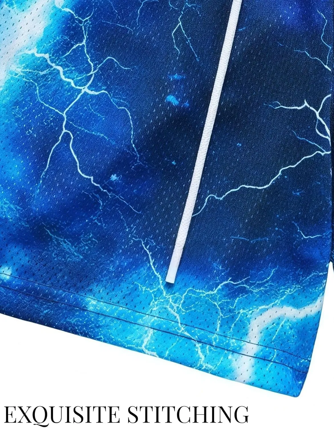 Mens Lightning Bolt Gym Shorts - Quick-Dry Breathable Athletic Shorts for Basketball,Running, Workouts Summer Streetwear