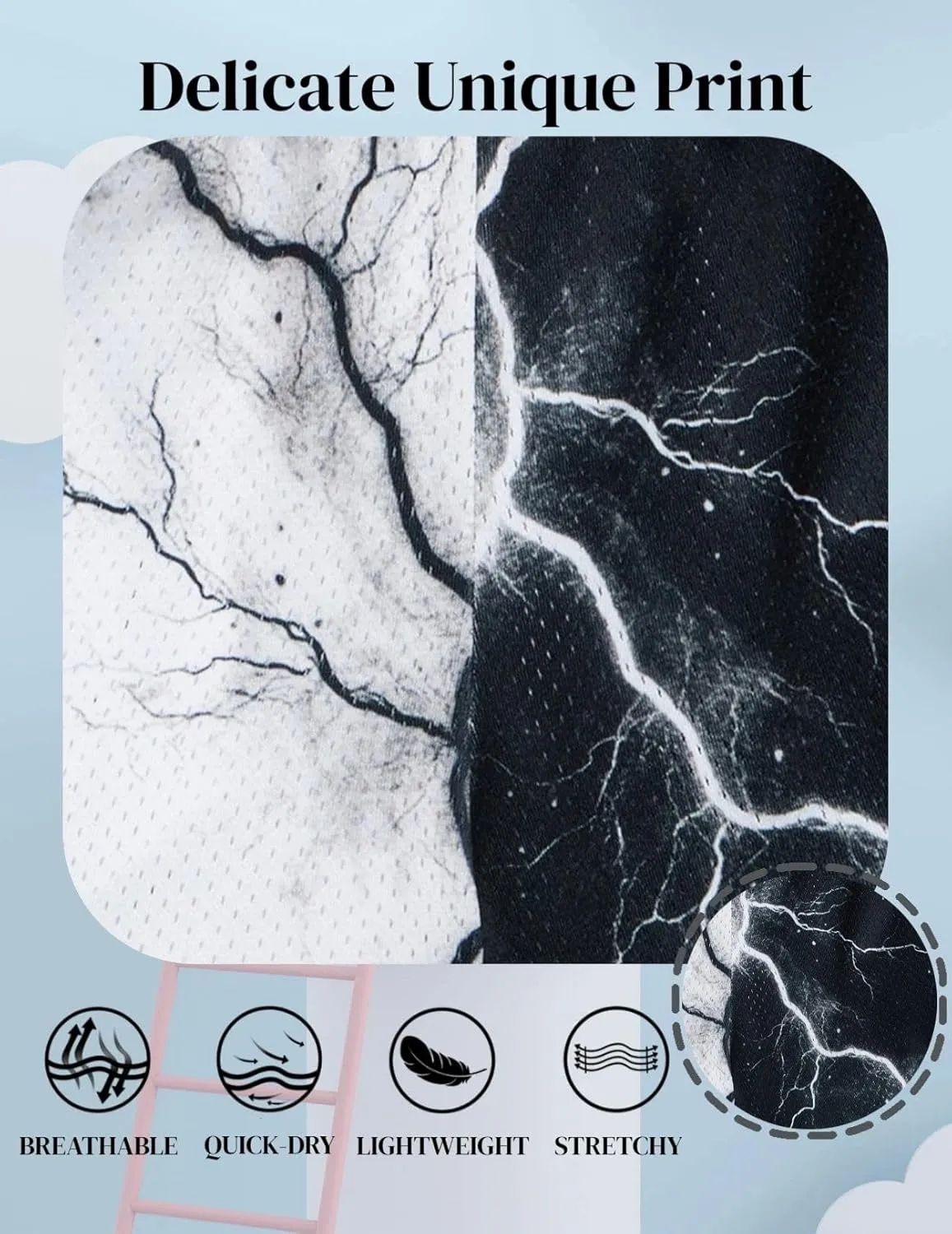 Mens Lightning Bolt Gym Shorts - Quick-Dry Breathable Athletic Shorts for Basketball,Running, Workouts Summer Streetwear