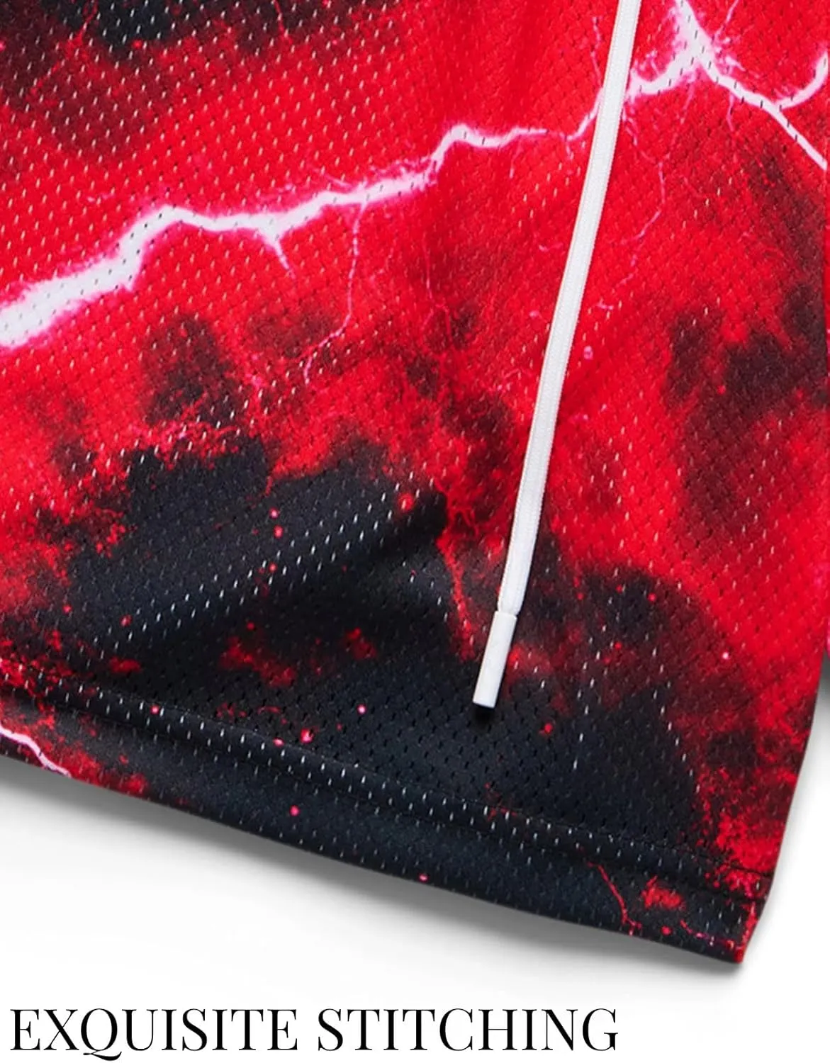 Mens Lightning Bolt Gym Shorts - Quick-Dry Breathable Athletic Shorts for Basketball,Running, Workouts Summer Streetwear