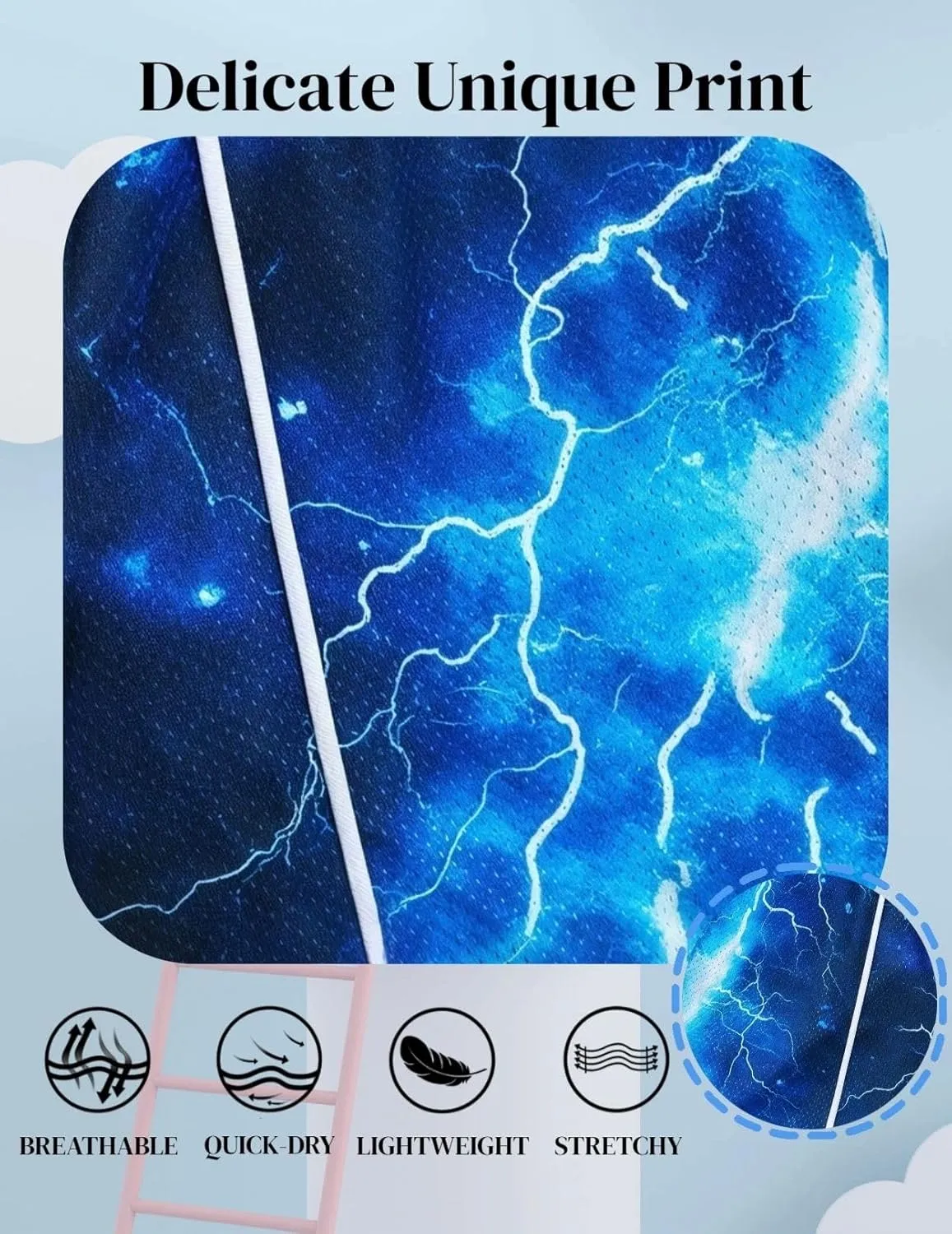 Mens Lightning Bolt Gym Shorts - Quick-Dry Breathable Athletic Shorts for Basketball,Running, Workouts Summer Streetwear