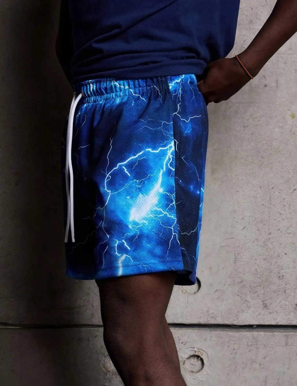 Mens Lightning Bolt Gym Shorts - Quick-Dry Breathable Athletic Shorts for Basketball,Running, Workouts Summer Streetwear