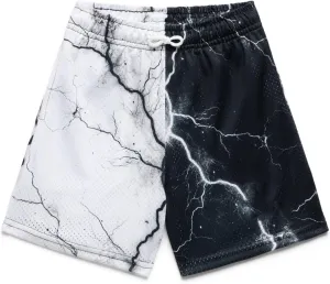Mens Lightning Bolt Gym Shorts - Quick-Dry Breathable Athletic Shorts for Basketball,Running, Workouts Summer Streetwear