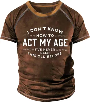 Mens Personalised Graphic Tees Raglan T-Shirt Retro Short Sleeve Round Neck Letter Printing Tops