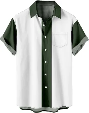 Mens Short Sleeve Button Down Shirt Casual Collared Linen Shirts Vacation Beach Shirts Textured Shirts
