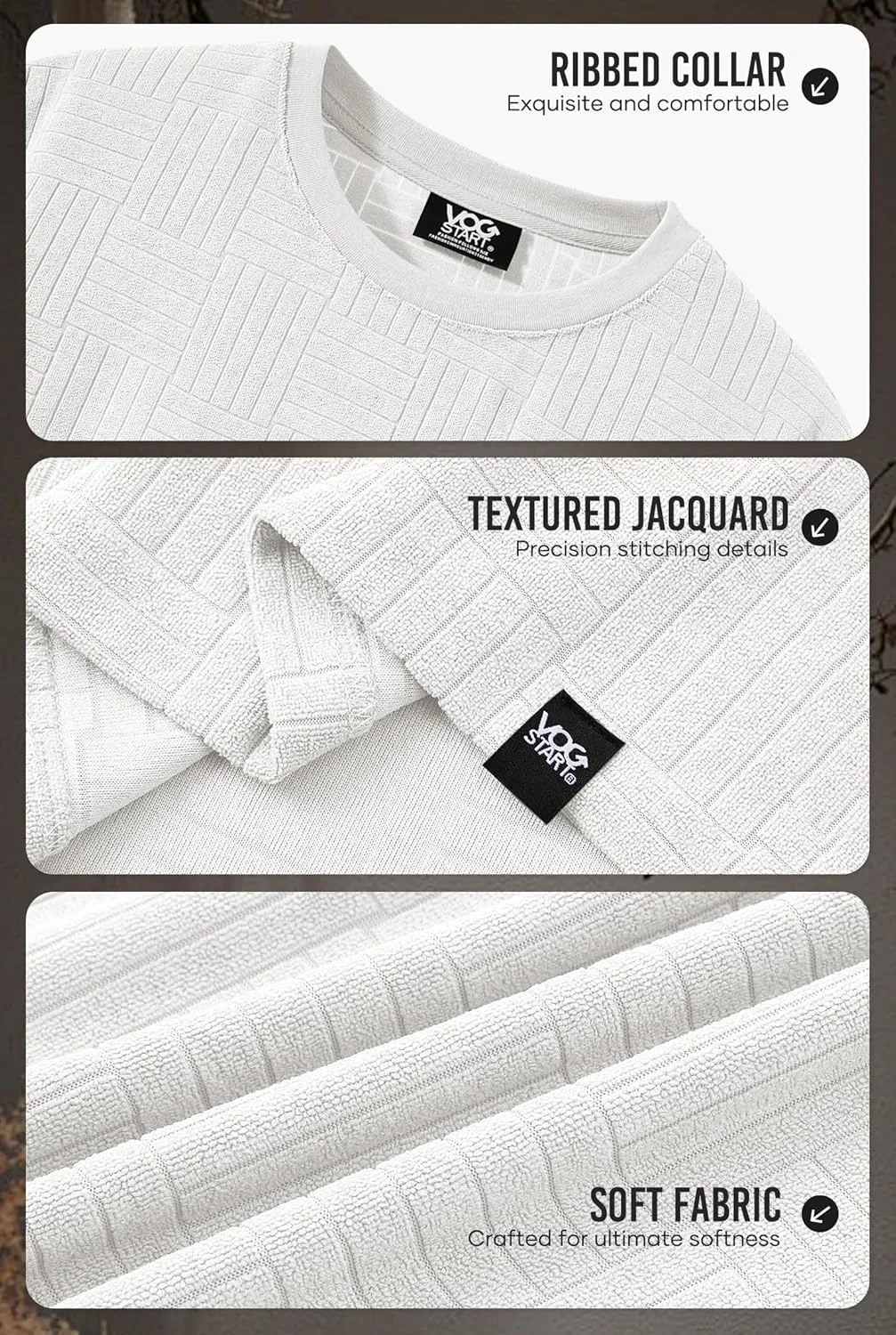 Mens Textured Shirts Casual Stretch T-Shirts Summer Crewneck Short Sleeve Tee Shirts (S-XXL)
