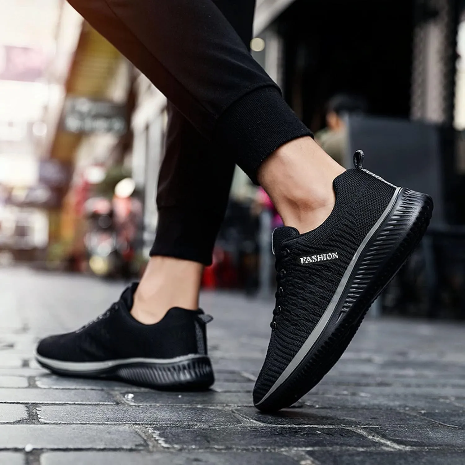 Men's Walking & Running Shoes Comfortable Lightweight Breathable Casual Sneakers Lace Up Slip On Cushion Sneaker
