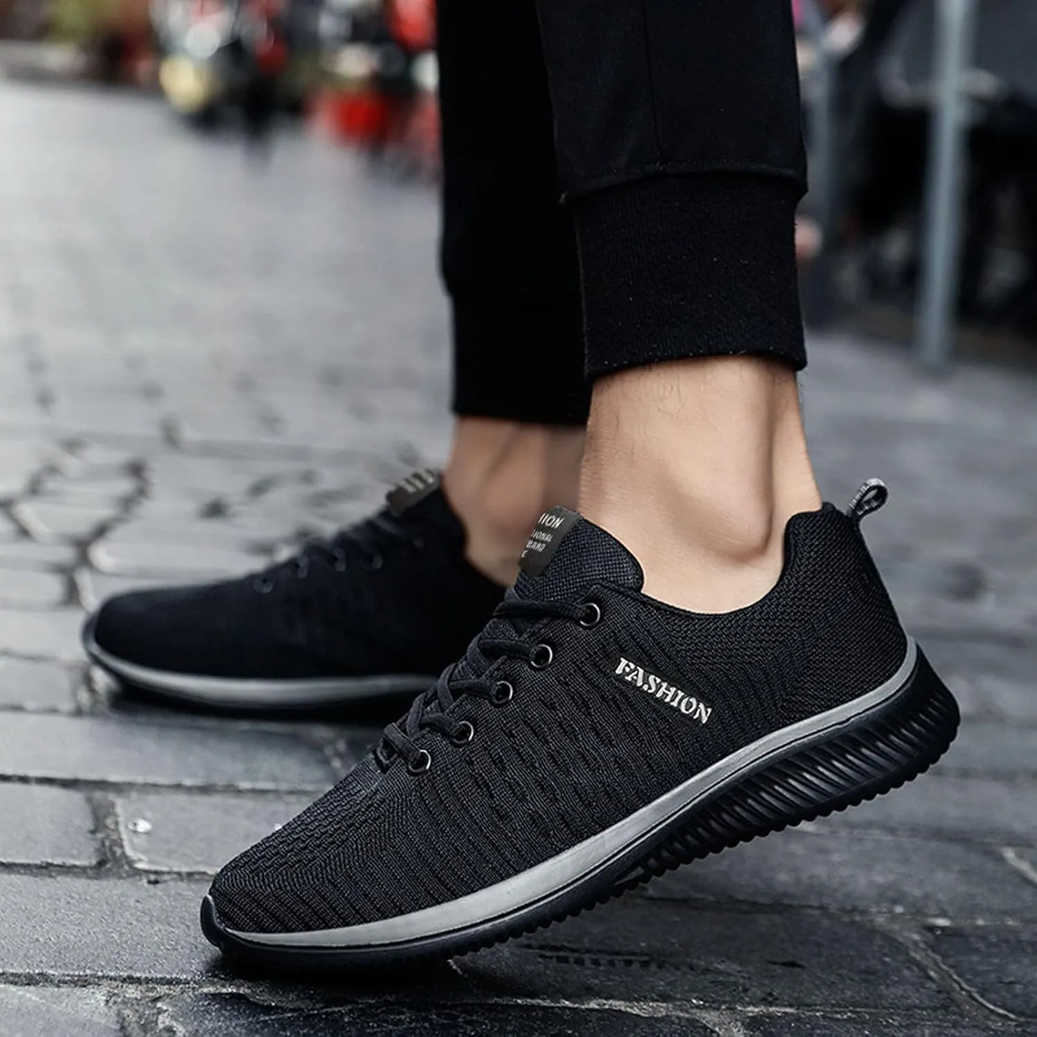 Men's Walking & Running Shoes Comfortable Lightweight Breathable Casual Sneakers Lace Up Slip On Cushion Sneaker