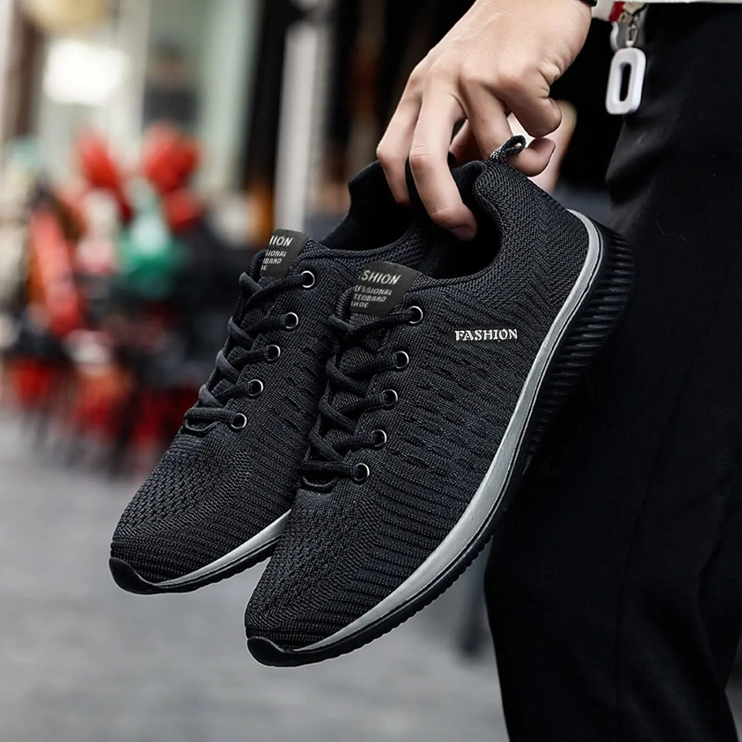 Men's Walking & Running Shoes Comfortable Lightweight Breathable Casual Sneakers Lace Up Slip On Cushion Sneaker