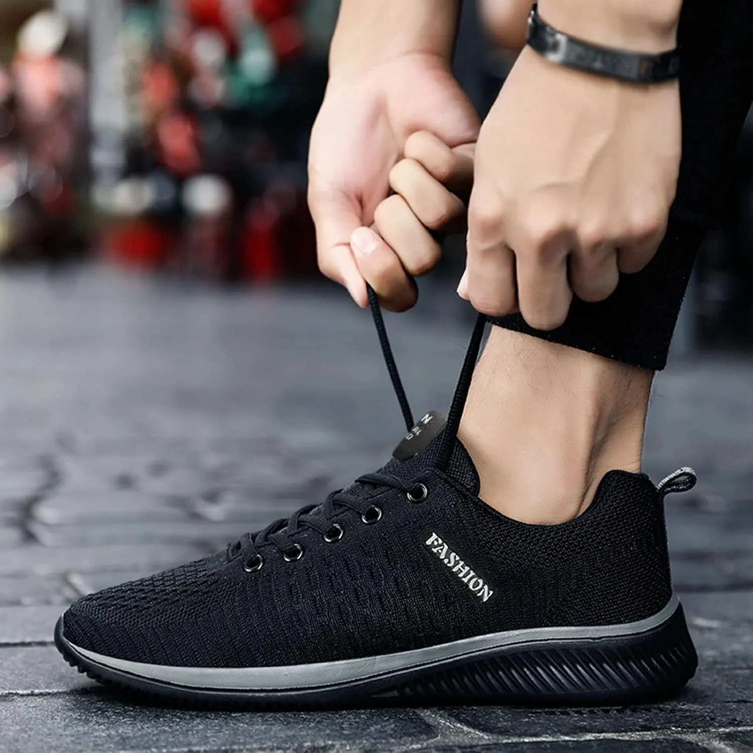 Men's Walking & Running Shoes Comfortable Lightweight Breathable Casual Sneakers Lace Up Slip On Cushion Sneaker