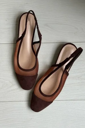 Mesh look sling back flats - Bruin